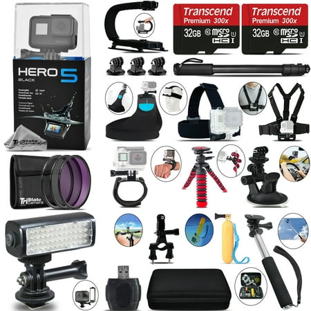 GoPro Hero5 Black 4K Ultra HD Camera + Filter Kit UV-CPL-FLD & LED Kit -64GB