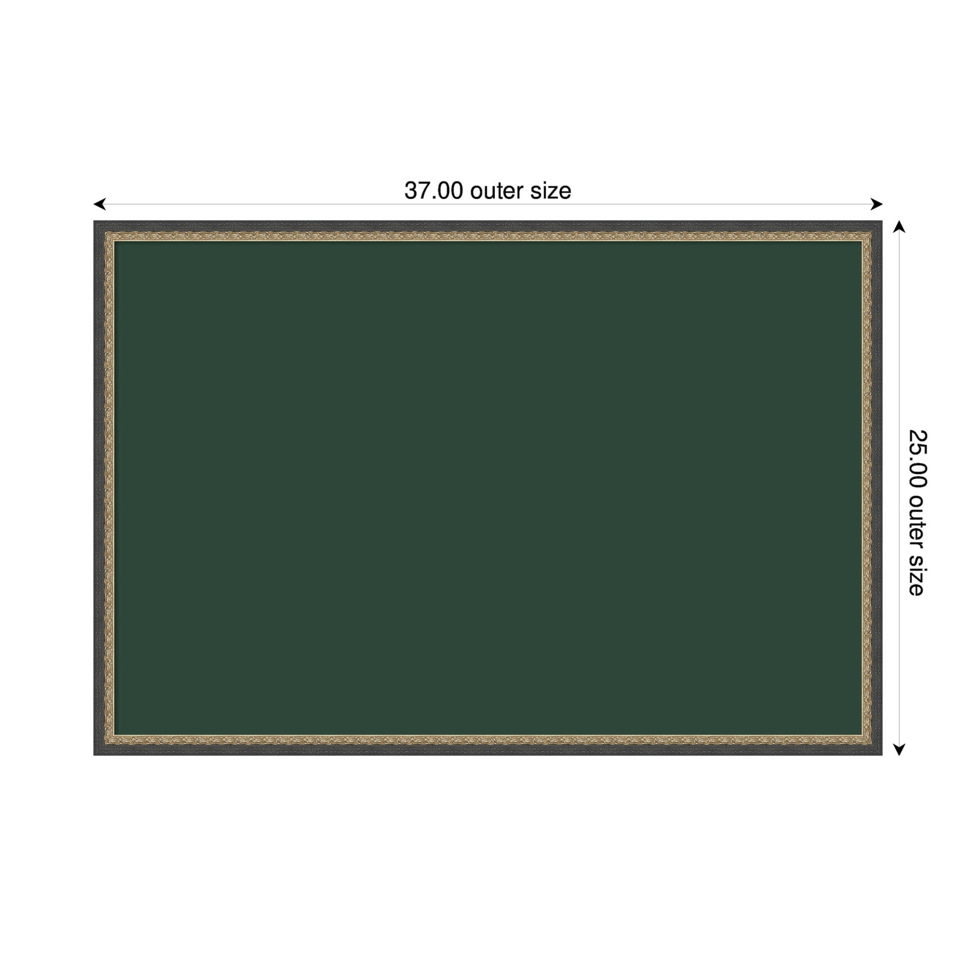 Kate and Laurel Framed Fabric Pinboard 37 x 25,  Printed Linen Decorative Bulletin Board for Use as a Vision Board or Wall Organization, Matinee Black Bronze Frame