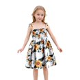 thumbnail image 1 of Robes pour Petites Filles Bébé Tout-Petits Filles Été Imprimé Floral Robe à Bretelles Légère Robes Décontractées avec Attaches Réglables pour Plage Robes pour Bébé Blanc 3 Ans-4 Ans, 1 of 4