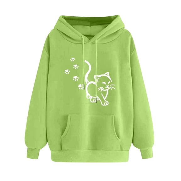 PNTUTB Women's Print Winter Hoodie Pullover Long Sleeved Comfortable Sweatshirt
