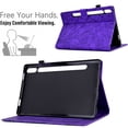 thumbnail image 3 of Tablet Case for Samsung Galaxy Tab S9/S8/S7, Embossed Tree Pattern PU Leather Book Style Smart Auto Wake/Sleep Cover with Stand Card Slots Magnetic Clasp Shockproof Case, Purple, 3 of 9