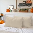 thumbnail image 6 of Tan Solid Color Lumbar Pillow Covers 20x12 Inch Set of 2, Modern Minimalist Pure Color Waterproof Outdoor Pillow Covers, Decorative Cushion Pillowcases for Couch, Sofa, Bed, Garden, Patio, 6 of 9