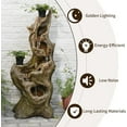thumbnail image 6 of Water Fountain Outdoor 5-Tiers Large Cascading Realistic Tree Trunk Natural Waterfall Outdoor Fountain Resin Imitation Wood with LED Lights for Garden, Patio, Porch, 6 of 7