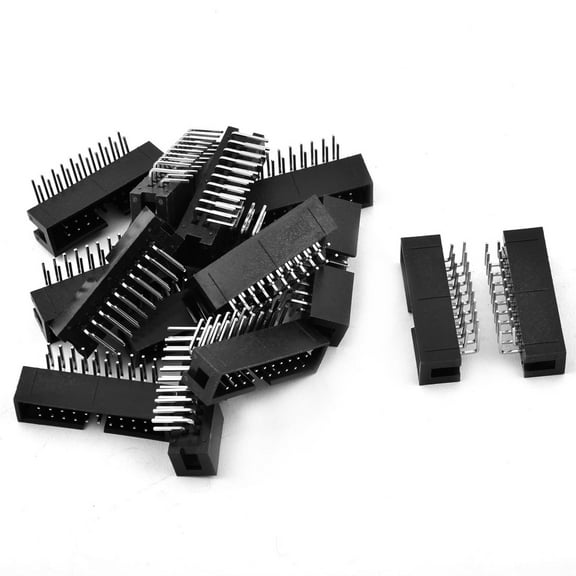 15 Pcs 20-Pin Dual Row Right Angle IDC Socket Box Header Connector Pitch 2.54mm