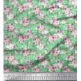 thumbnail image 1 of Soimoi Cotton Cambric Fabric Leaves & Rose Floral Printed Craft Fabric by the Yard 56 Inch Wide, 1 of 3