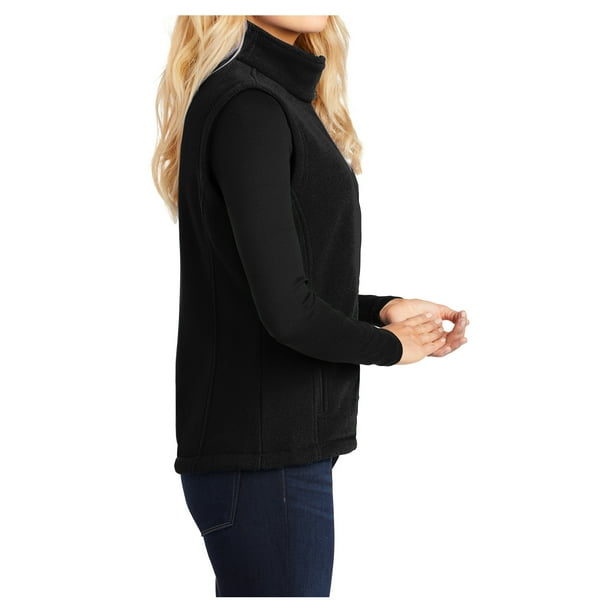 Womens Super Soft Value Polyester Fleece Vest Black Small