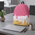 thumbnail image 6 of Ice Cream All Over Print Backpack, Lightweight Polyester Daily Daypack, Spacious Multi Compartment Backpack with Padded Ergonomic Straps for School Gym Travel Sports, 6 of 8