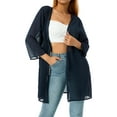 thumbnail image 3 of Womens Summer Sheer Chiffon Kimono Cover ups Cardigan Tops Casual Beach Blouse Shawl Shrug Bolero Plus Size, 3 of 6