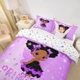 thumbnail image 3 of Castle Fairy Black Cute Elf Twin Duvet Cover,Shimmering Wing Pattern Twin Bedding,Lavender Violet Black,1 Duvet Cover and 1 Pillowcase, 3 of 6