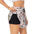 thumbnail image 2 of Bixox Women's Rose Flowers pattern 2 in 1 Running Shorts - Lightweight Athletic Workout Gym Yoga Shorts Liner with Pockets - Large, 2 of 7