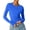 02# Royal Blue, variant on Women's Sexy Long Sleeve Square Neck Tops Slim Fitted Double Lined Basic Shirts