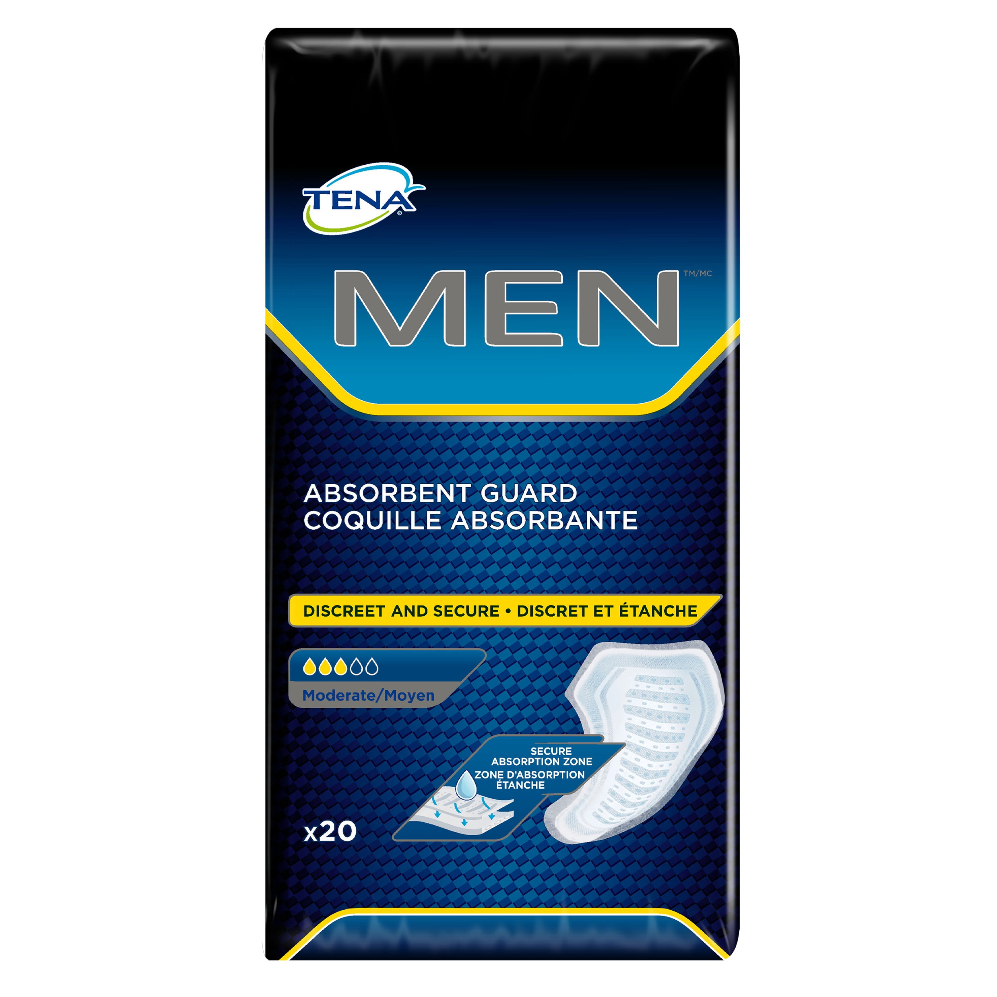 Tena Incontinence Guards for Men, Moderate, 20 ct - Walmart.com ...