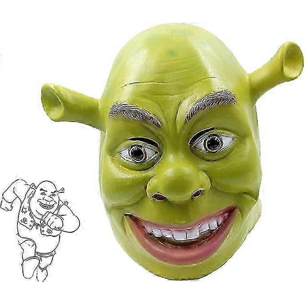 2025 Shrek Mask Costume Halloween Cosplay Adult Full Head Green Shrek ...