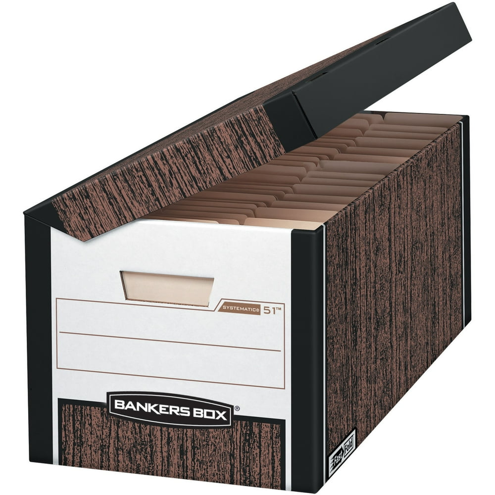 Bankers Box, FEL00051, Systematic File Storage Boxes, 12 / Carton, Wood