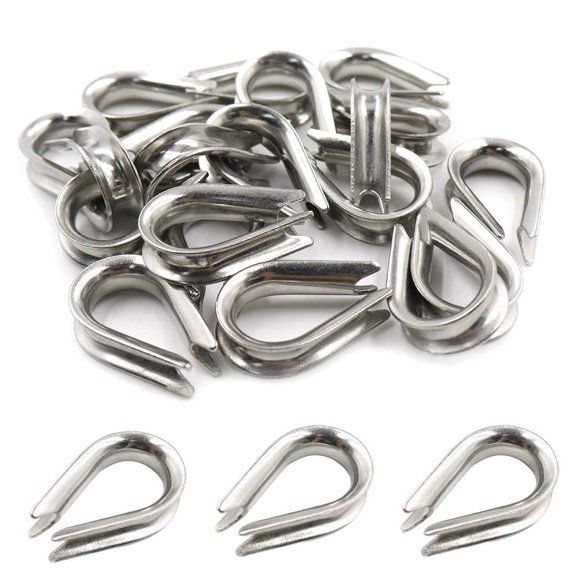 Dedal de acero inoxidable PHITUODA M5 para cables de cuerda de alambre de 5/32 "- 3/16" de diámetro, 20 piezas