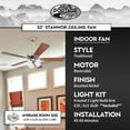 thumbnail image 2 of Portage Bay 52" Stannor Ceiling Fan Indoor Light Kit w/ 3 Bulbs, Brushed Nickel, 2 of 10
