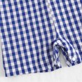 thumbnail image 4 of KPOPLK Baby Boys Girls Gingham Short Romper Overalls Embroidery Sleeveless Jumpsuit with Crotch Snaps,Size 0-3 Months, 4 of 7