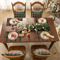 thumbnail image 4 of Softalker Christmas Checkered Tartan Placemats Set of 4-12 x 18 inch - Green Buffalo Plaid Xmas Place Mats,Heat Resistant Washable Table Mats for Dining/Parties/Holiday Decor, 4 of 7