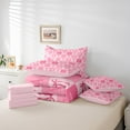 thumbnail image 6 of jejeloiu Letter A Monogrammed 7-Piece Twin Bedding Sets,Cute Bowtie Ribbon Bedding Comforter Set,Pink Geometric Plaid Sheet Sets For Girls,Microfiber Room Decorative Reversible, 6 of 8
