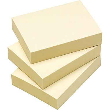 staples stickies recycled notes 1 5 x 2 yellow 12 pads pack s