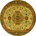 thumbnail image 1 of Ahgly Company Indoor Round Medallion Yellow Traditional Area Rugs, 8' Round, 1 of 4