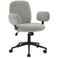 thumbnail image 3 of SAFAVIEH Couture Emeril Boucle Mid Back Adjustable Desk Chair, White/Black, 3 of 6