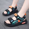 thumbnail image 2 of KPOPLK Kids Sandals Boys Lightweight Non-slip Athletic Sandals with Adjustable Webbing for Hiking Walking Beach Water Sports Size 11.5,Orange, 2 of 9