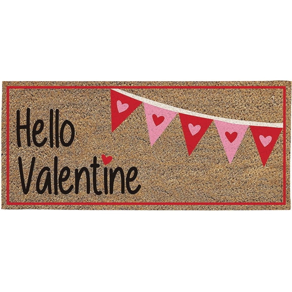 Evergreen Hello Valentine Sassafras Indoor Outdoor Switch Doormat 1'10"x10" Multicolored