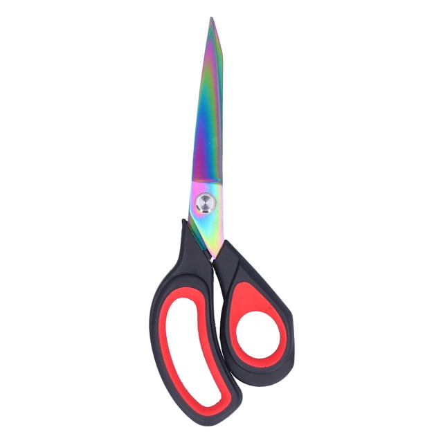 Laklulu-Tijeras de costura profesionales, tijeras de sastre, tijeras de costura de tela afilada, mango negro y rojo