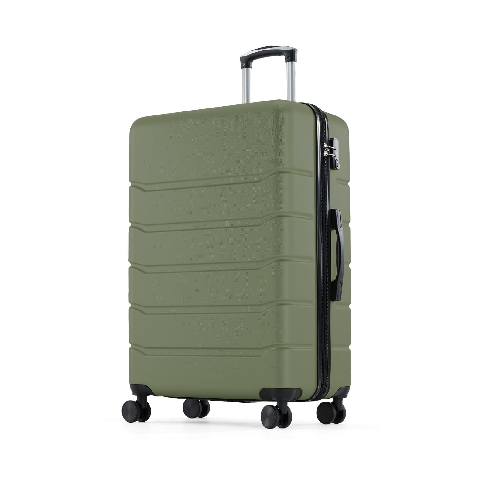 Kelno Carry On Luggage with Spinner Wheels ABS Hard Shell Suitcase Expandable Rolling Luggage with TSA Lock, Green
