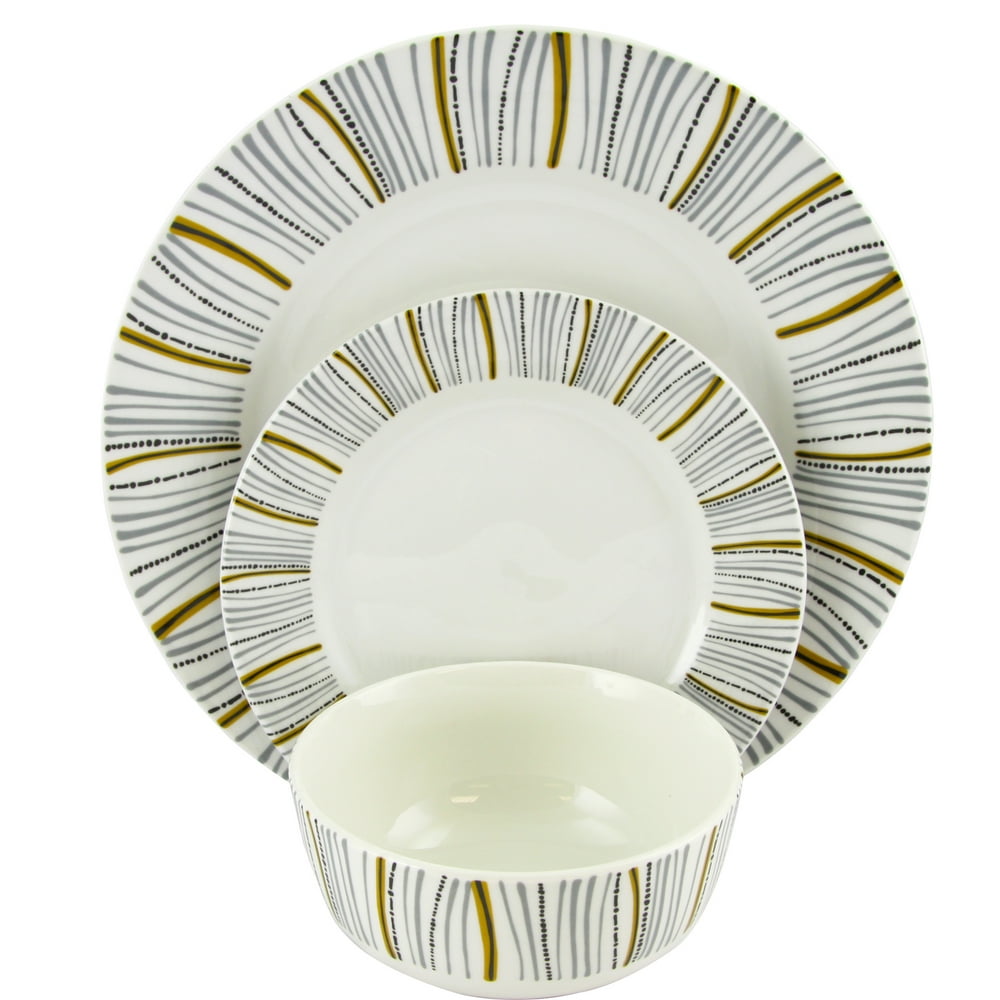 Gibson Home Classic Burst Decorated12 Peice Dinnerware Set Walmart