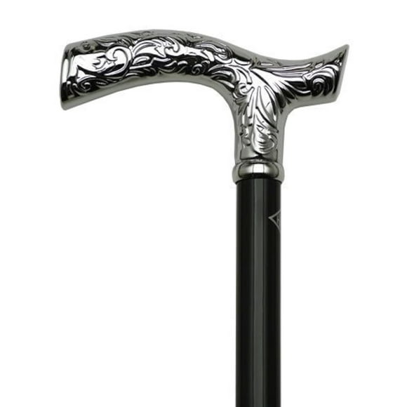 Cane Noir pour Hommes, Poignée Chromée - Cadeau Abordable! Article DHAR-9763400