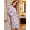 thumbnail image 4 of Loritta Secret Robes for Women, Long Length Hooded Soft Fleece Bathrobe Winter Plush Sleepwear Womens Robes with Pockets & Waist Belt, 4 of 8