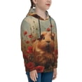 thumbnail image 3 of Picia Rose Cute Guinea Pig Pattern Youth Hoodie - Warm Pullover Sweatshirt with Kangaroo Pocket, Ideal for Boys and Girls-Large, 3 of 6