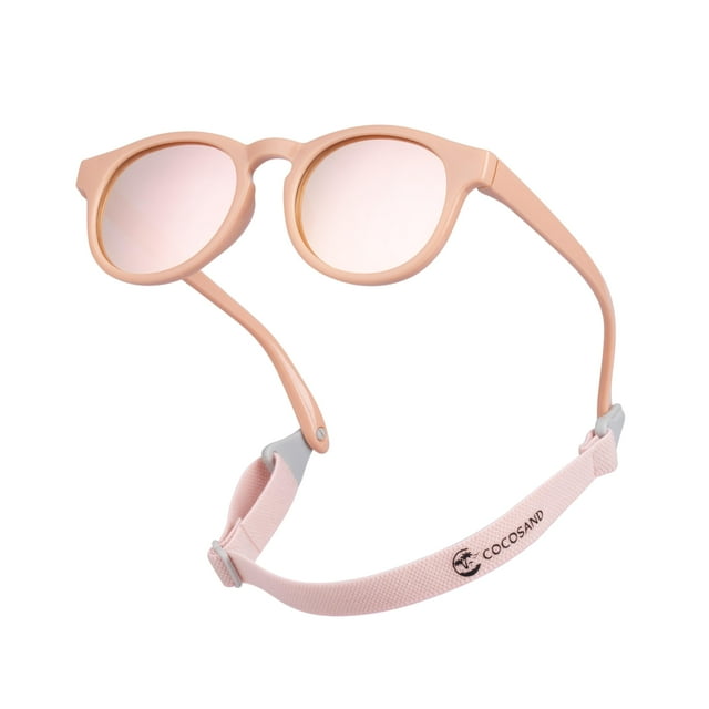 Lentes de Sol COCOSAND para Bebés y Niños Pequeños, Redondos, Polarizados, Color Rosa Bebé