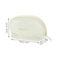 thumbnail image 2 of Ofertas Únicas 1 Pc Bolsa de Maquillaje Semicircular con Cierre para Vacaciones y Viajes de Negocios PU Blanca, 2 of 5