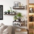 thumbnail image 6 of MMIZTFC Float Shelf for Bathroom with Storage Basket,16x6 Inch Bathroom Wall Shelf Set of 3 (Brown), 6 of 7