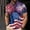 Multicolor 1, variant on Independence Day Shirts For Men American Flag Graphic Tees Summer Lightweight Breathable Button Lapel Short Sleeved Top Red XXXL