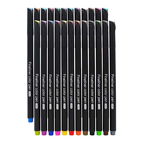 MyLifeUNIT Fineliner Color Pen Set 0.4mm Colored Fine Liner Sketch Drawing Pen Pack of 22 Assorted Colors 