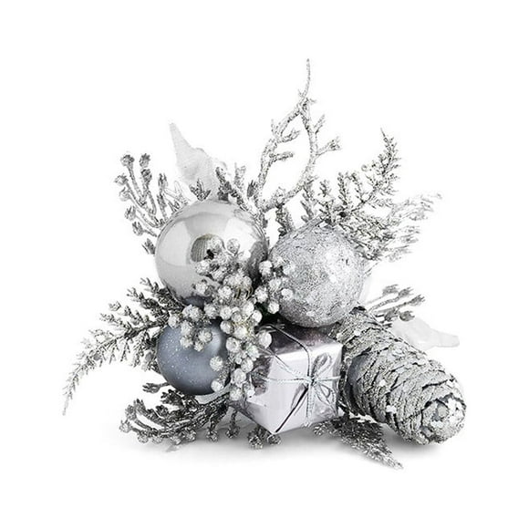 CIMAXIC christmas Pine Cone Spruce Christmas Cuttings Decorations Christmas Tree Ornament (Silver),7.87"X5.12"X5.12"