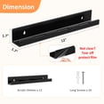thumbnail image 3 of 12 Pack Vinyl Record Holder, 12" Vinyl Wall Mount Shelf, Record Holder for Display and Storage, Floating Shelves for Wall, Living Room,Bedroom, Black, 3 of 7