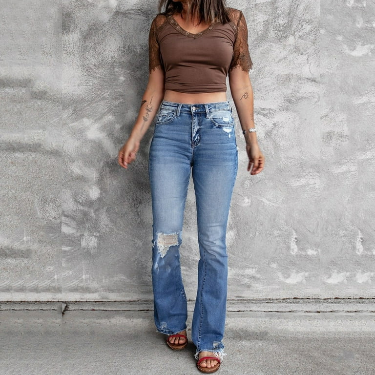 ASEIDFNSA Straight Jean Women Size 16 Pants for Women Length Jeans Slim  Bell Jeans Jeans Waist Pants Flare Mid Women Women'S Jeans