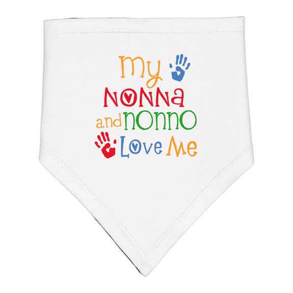 Inktastic My Nonna and Nonno Love Me Grandchild Baby Bandana Bib