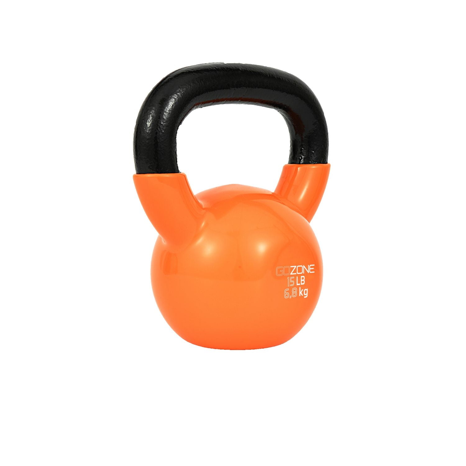 GoZone Vinyl-Dipped Cast Iron Kettlebell, Wide handle design