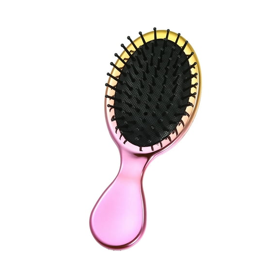 Vocoste Mini Travel Detangler Hair Brush Paddle Brush for Women Men Gold Tone Pink
