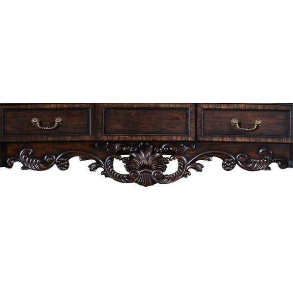Berkley Sideboard in Antiqued Walnut with Ornate Carvings