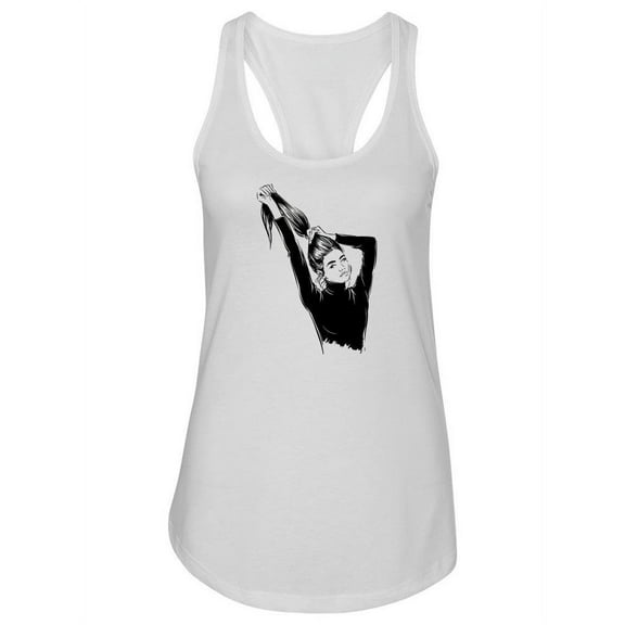 Woman Holding Her Hair Tank Women -Image by Shutterstock, Female Small