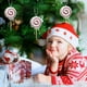 thumbnail image 5 of Adorno navideño de piruleta de espuma con diseño de rayas de lentejuelas | Decoración brillante para colgar en el árbol de Navidad con lazo, 5 of 6