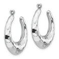 thumbnail image 2 of Real 14kt White Gold Hammered Hoop Earring Jackets; for Adults and Teens; for Women and Men, 2 of 3
