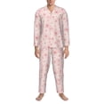 thumbnail image 3 of Sikiie Chrysanthemum Mens Pajama Set, Soft Warm Long Sleeve Sleepwear, Cozy Button-Down Pjs for Men-Medium, 3 of 7